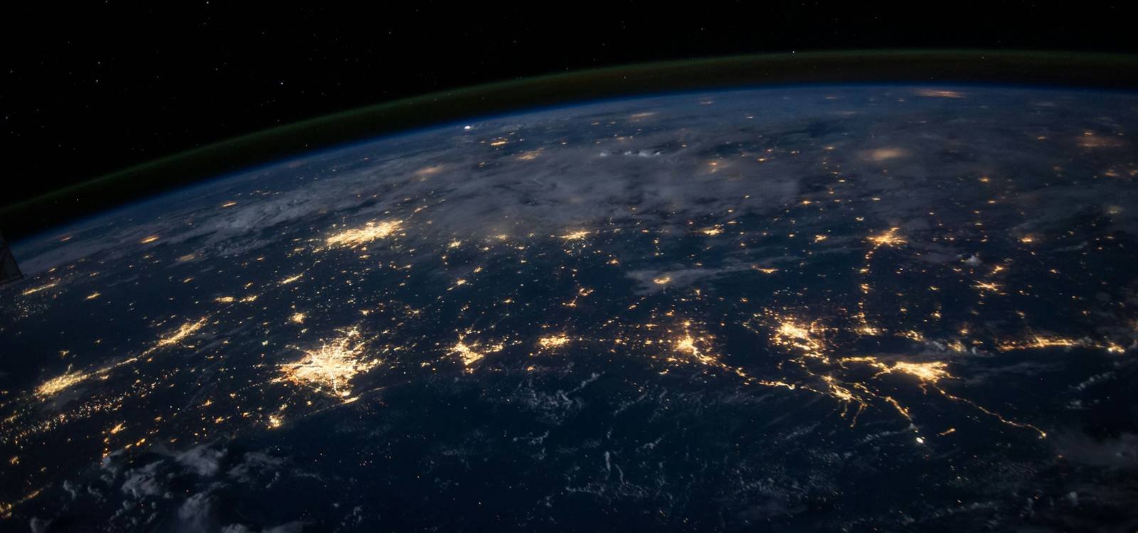 City lights across the Earth seen from space at night